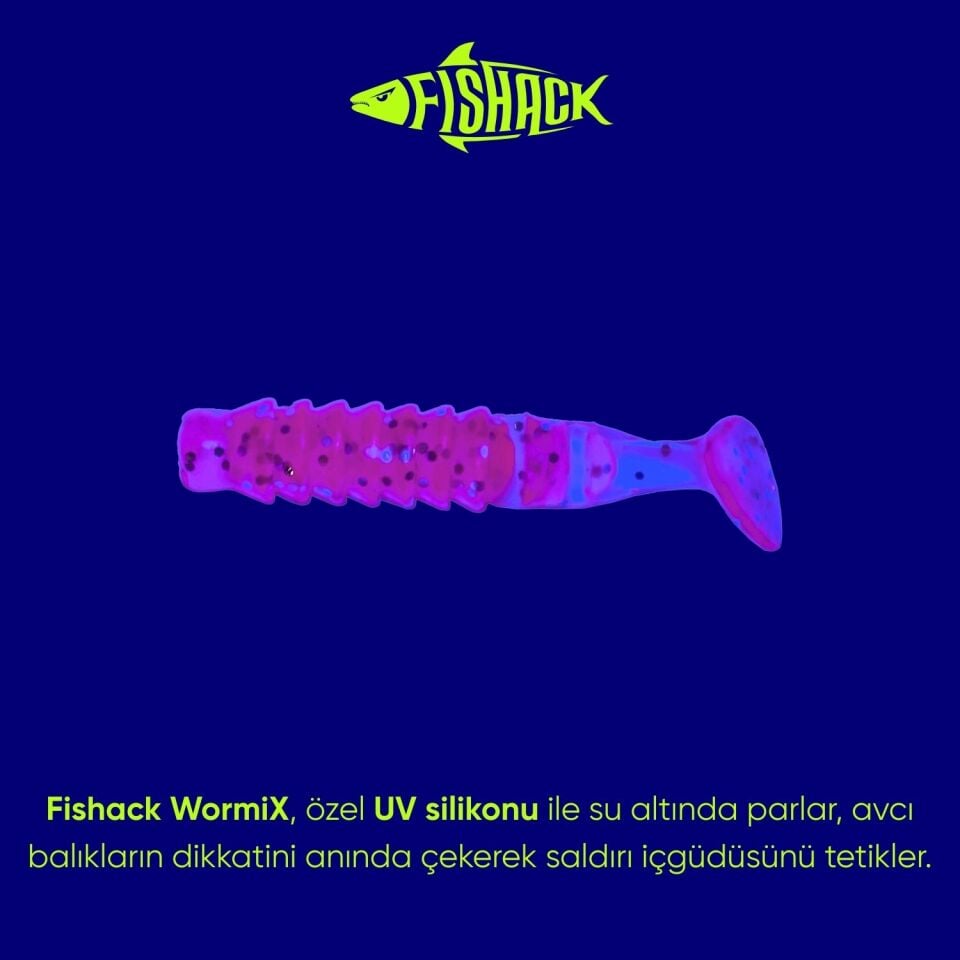Silikon Kurt Yem - 1,5g 45mm - Fishack - 10 Adet - UV Silikon - Pembe