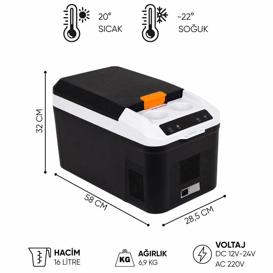 Kompresörlü Buzdolabı - IcePeak Rega - 16 lt - 300692