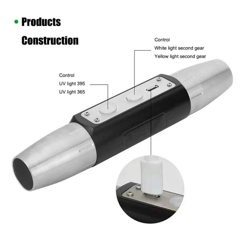 Uv Ledli El Feneri - Powerdex - Su Geçirmez - 20 W - Siyah - PD-9007