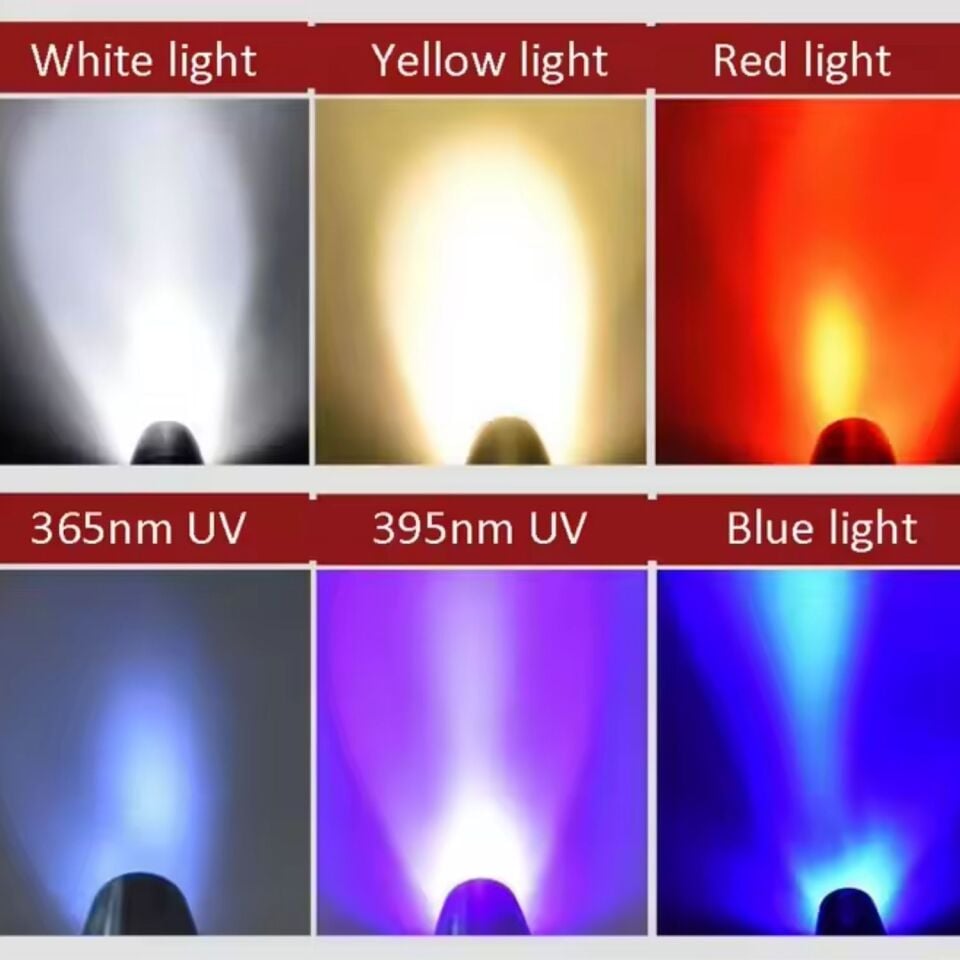 Uv Ledli El Feneri - Powerdex - Su Geçirmez - 20 W - Kırmızı - PD-9007