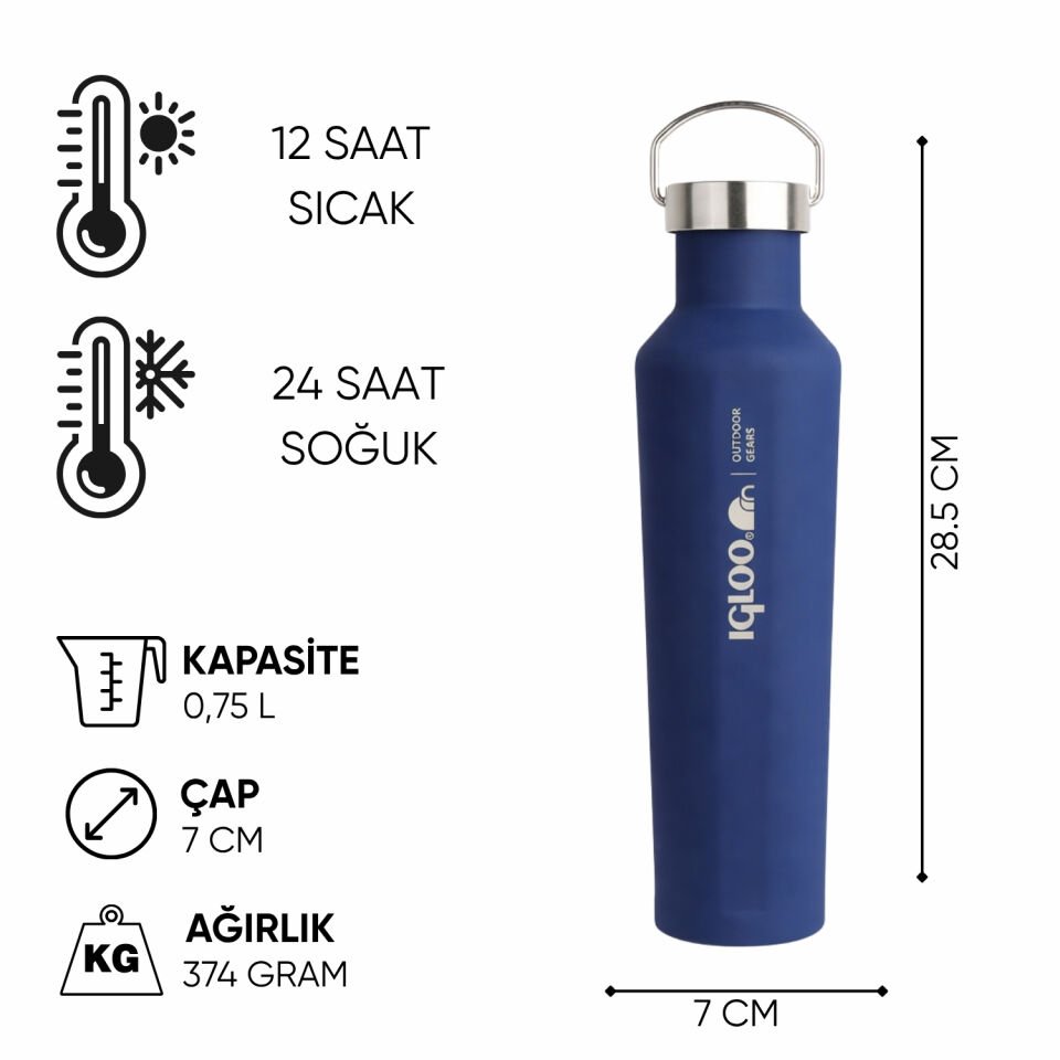 Çelik Mug Termos - Igloo - Pentagon - 750ml - Lacivert - 205792