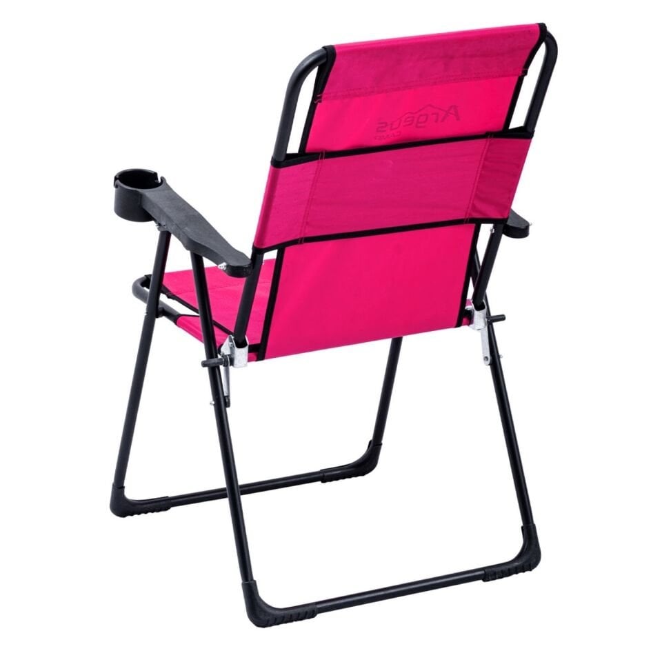 Katlanabilir Kamp Sandalyesi - Rest - Bardaklıklı - Argeus - Pembe