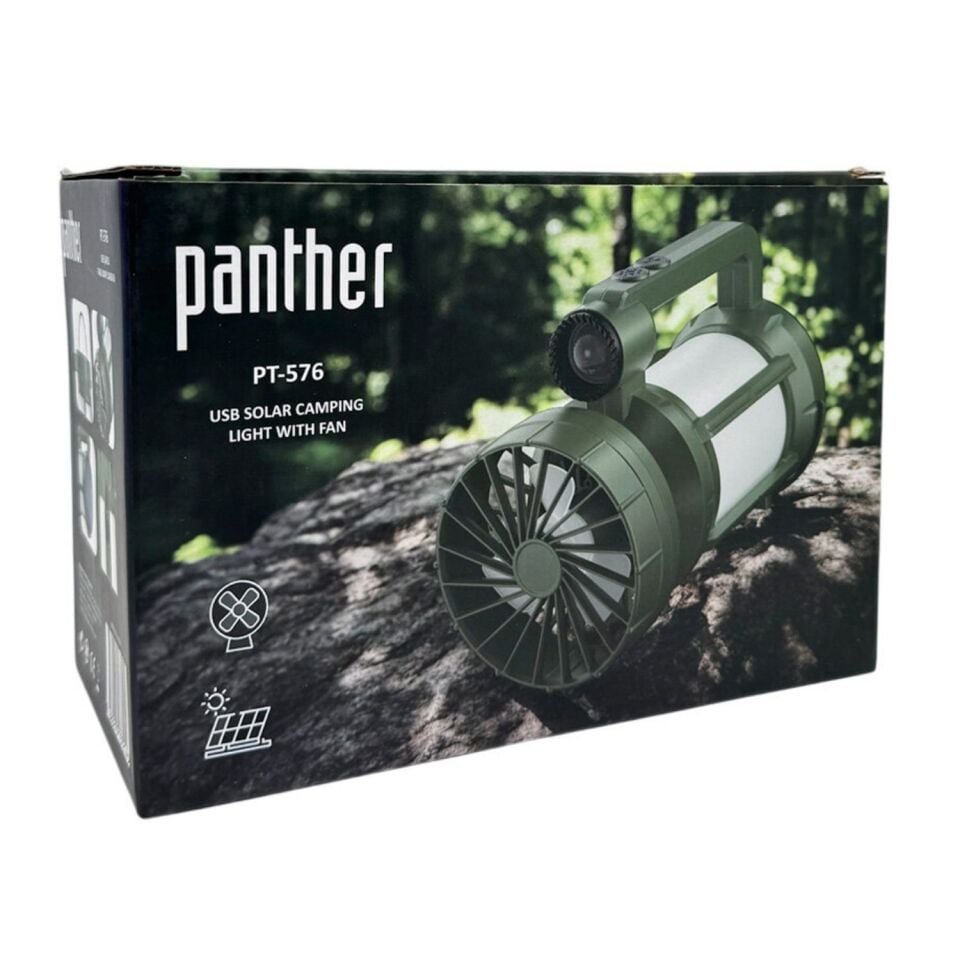 Kamp Lambası - Panther - Şarjlı - Solar - Fanlı - PT-576