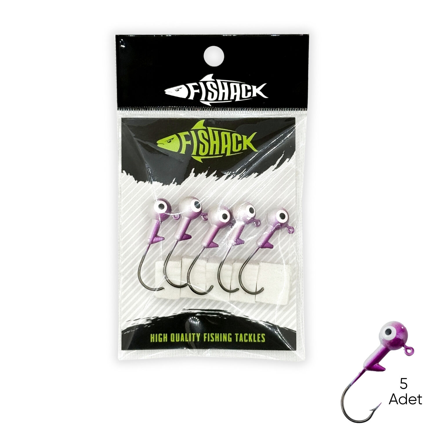 Kurşunlu Jighead Zoka - 7g - Fishack - Mor Beyaz (XHA02) - 5 Adet
