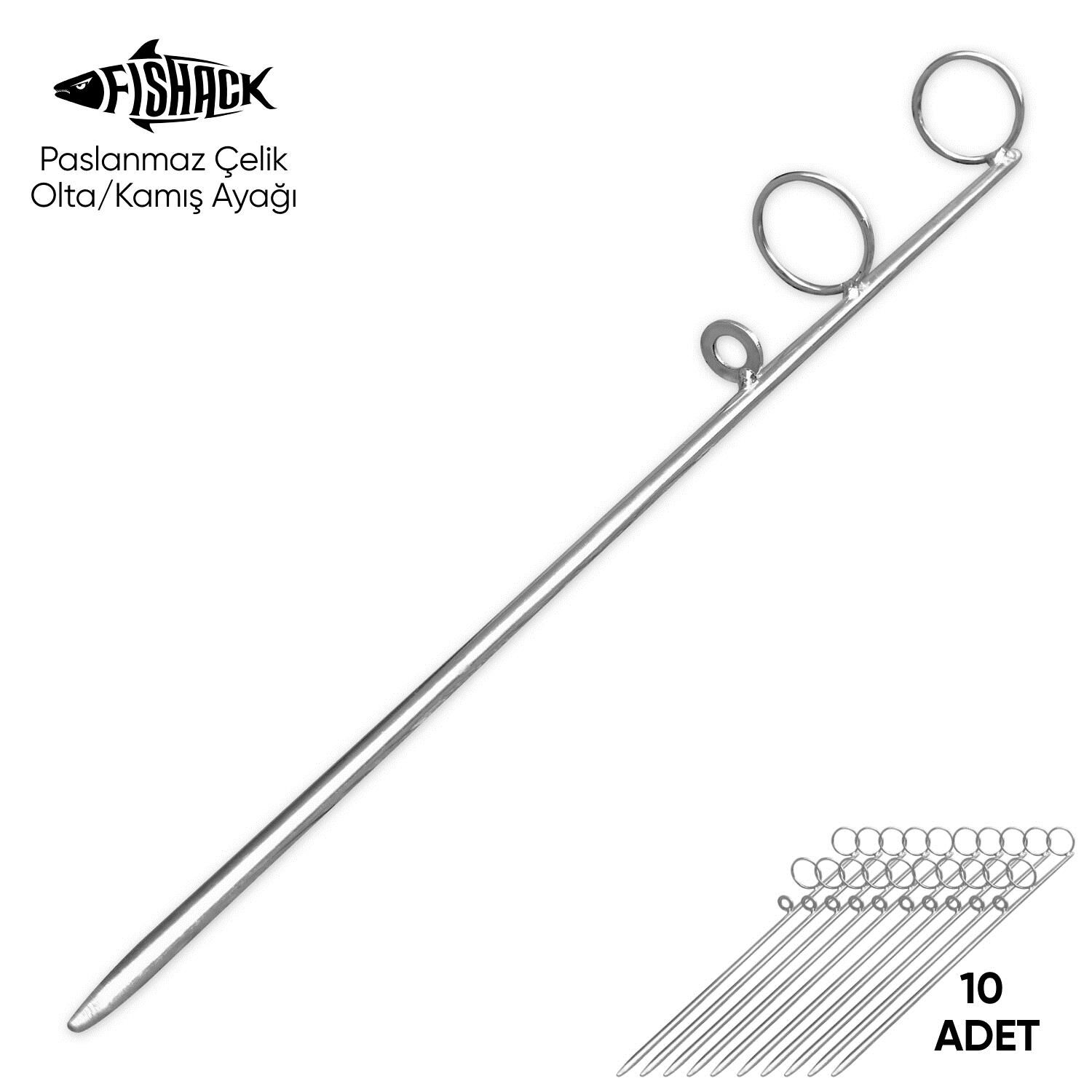 Olta Kamış Ayağı - Paslanmaz Çelik - Fishack - Galvaniz Kaplamalı - 10'lu