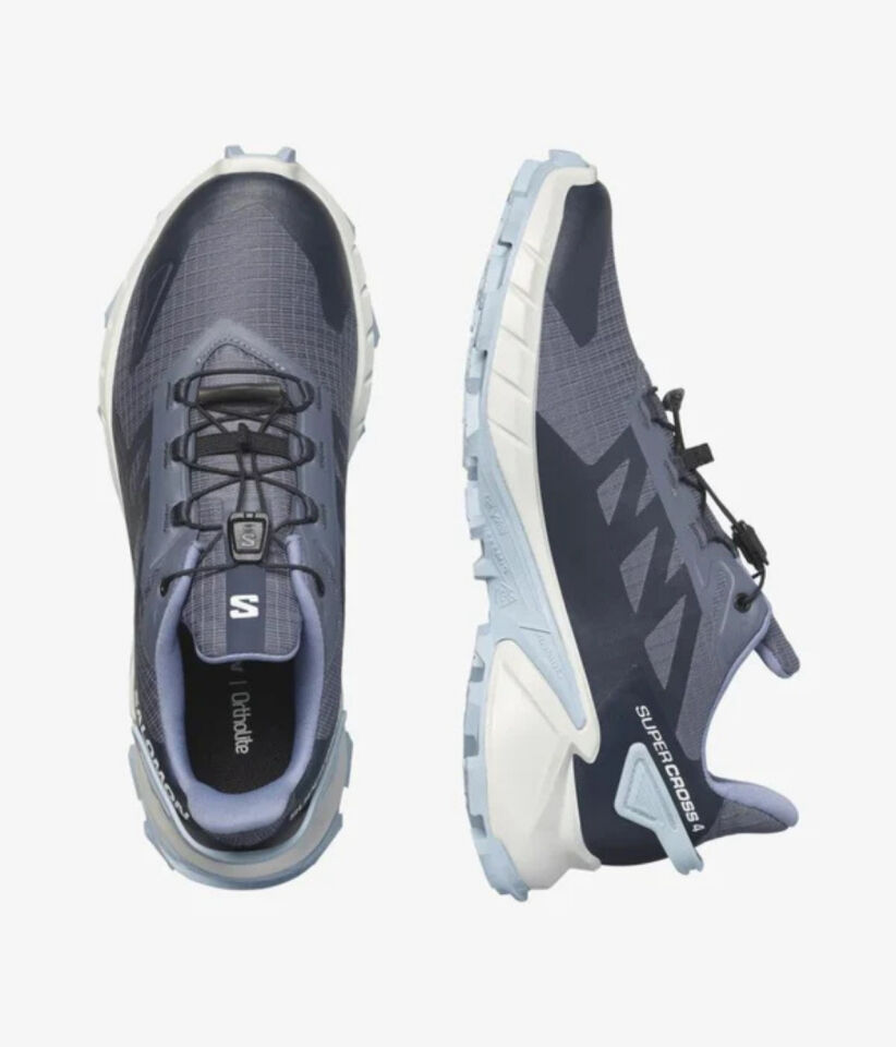 Salomon Supercross 4 Kadın Koşu Ayakkabısı - Grisaille/White/Cashmere Blue