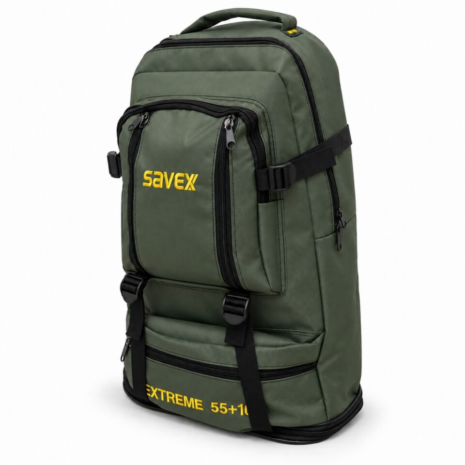 Profesyonel Körüklü Sırt Çantası - Savex - 55+10 LT - Haki