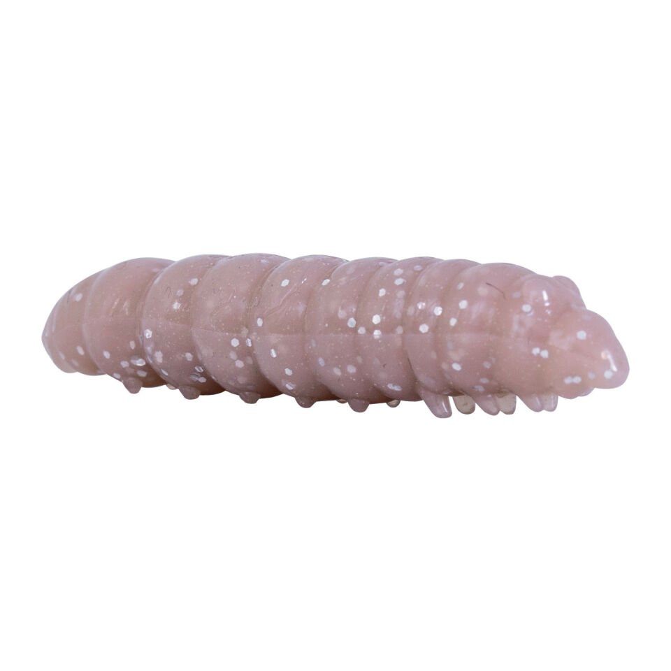 Yüzen Silikon Kurt - Glow Alabalık Yemi - 37mm - Sarımsak Kokulu - Kahverengi
