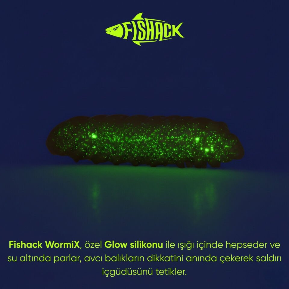 Yüzen Silikon Kurt - Glow Alabalık Yemi - 37mm - Sarımsak Kokulu - Kahverengi