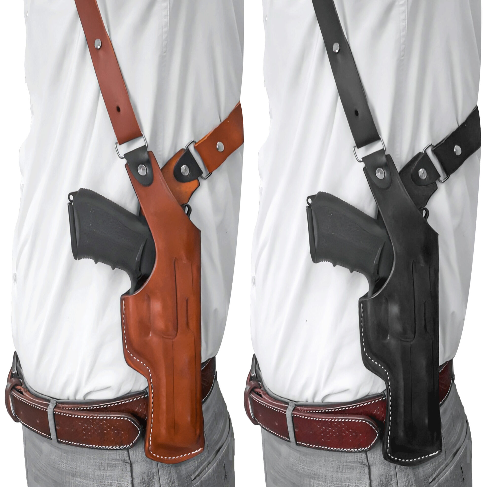 Savage Dik Kapalı Koltuk Altı Tabanca Kılıfı Glock 19 - Kahve