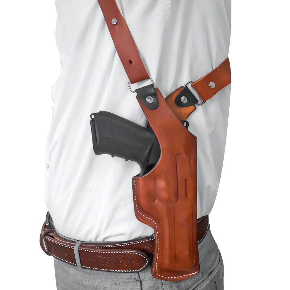 Savage Dik Kapalı Koltuk Altı Tabanca Kılıfı Glock 19 - Kahve