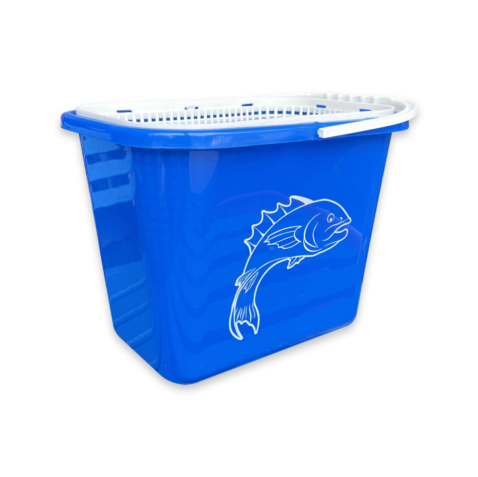 Balıkçı Kovası - 15 lt - Fishack - Süzgeçli - Mavi (Kod 179)