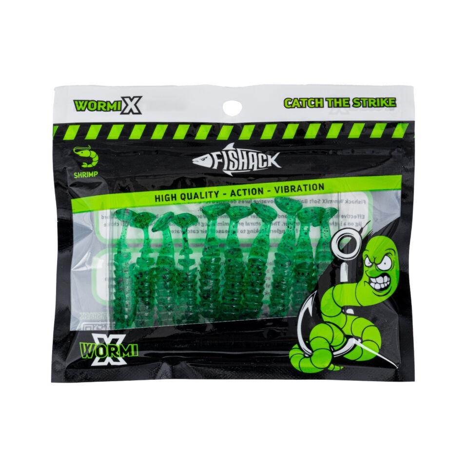 Silikon Kurt Yem - 1,5g 45mm - Fishack - 10 Adet - Yeşil