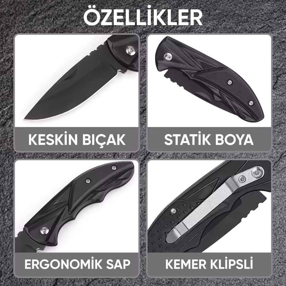 Katlanır Cep Çakısı - Kemer Klipsli - SDR-079 - Mavi