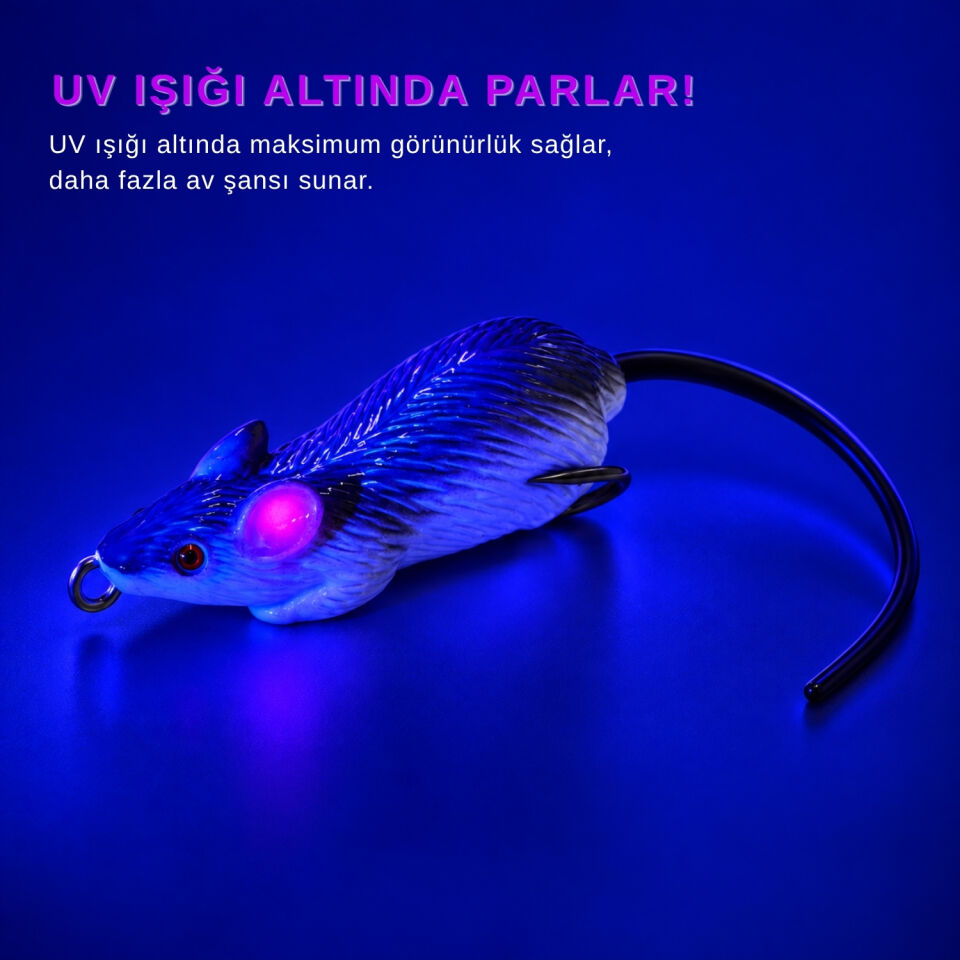 Silikon Fare - 15g 70mm - Fishack RatX - UV Boyalı - Black White