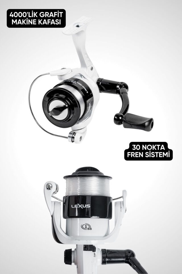 Hobi Kıyı Olta Takımı - 270cm 30-60gr Kamış + 3000'lik Olta Makinesi (LX4+BL300)