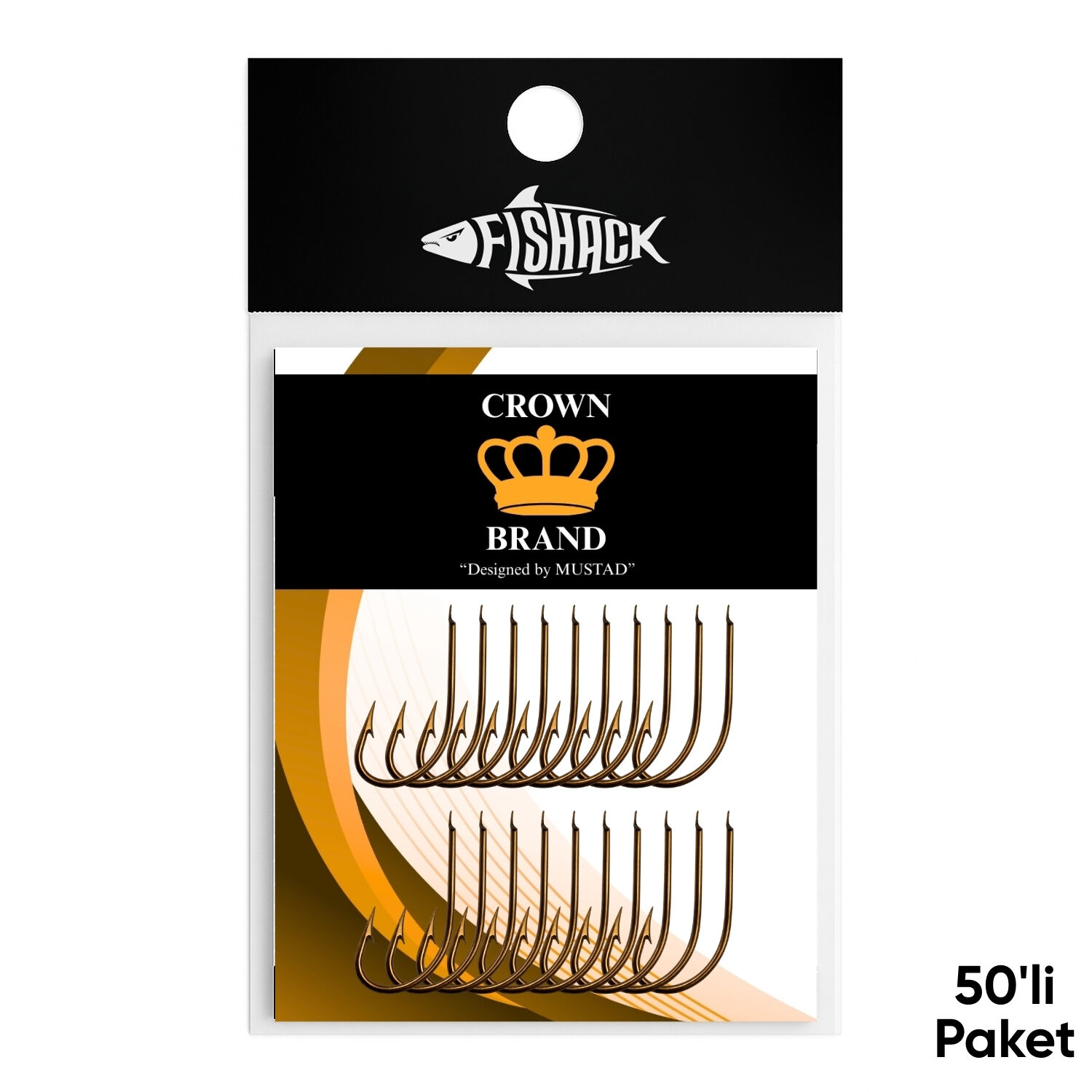 Olta İğnesi - Crown - 17104 - Bronz - No: 1  (50'li Paket)