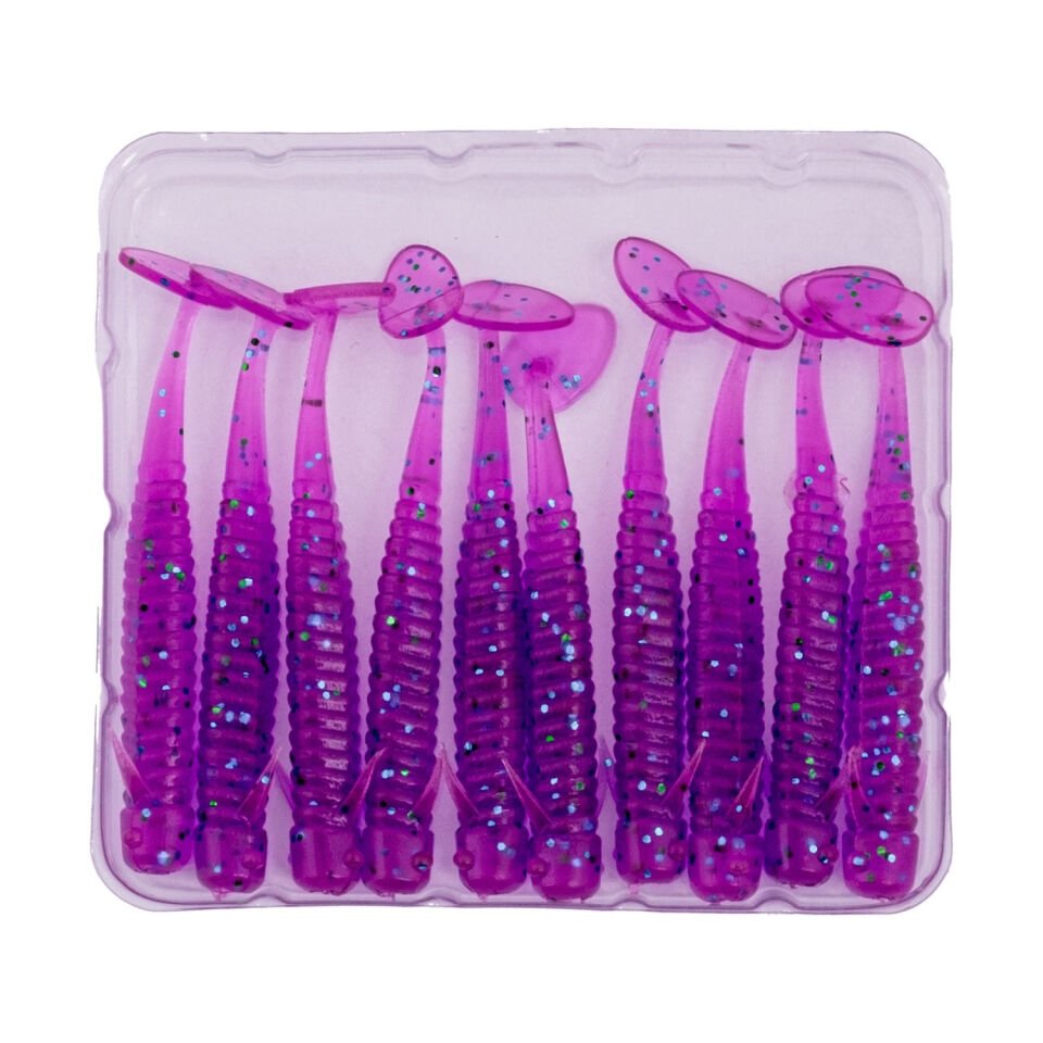 Silikon Kurt Yem - 1g 50mm - Fishack Wormix - 10 Adet - Purple