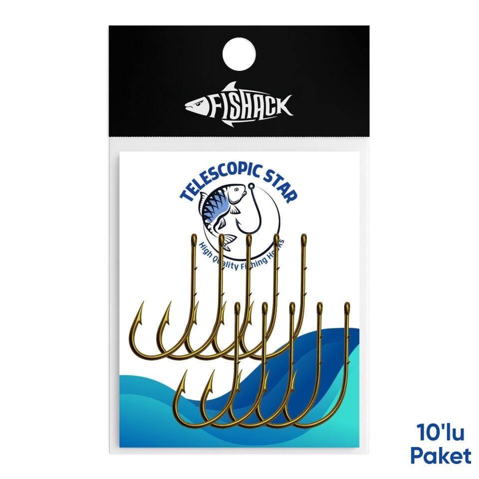 Olta İğnesi - Telescopic Star - Bronz - No: 4/0  (10'lu Paket)