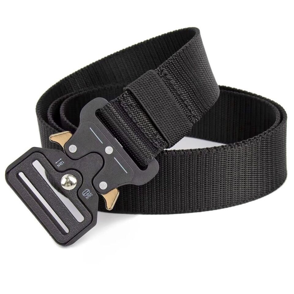 Outdoor Taktik Kemer - Metal Toka - Siyah - 120cm