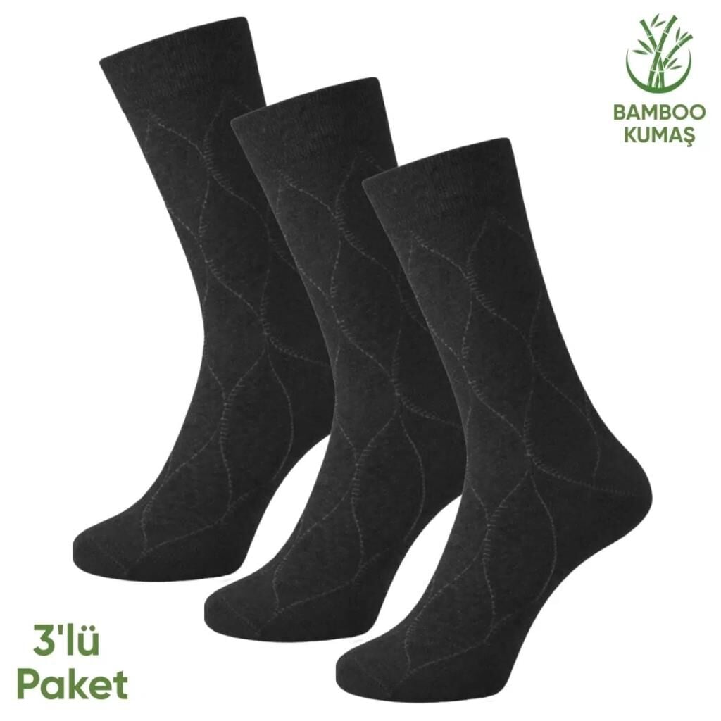 Bambu Erkek Soket Çorap - 3 Çift - Dikişsiz - Bakü - 17672 - Set 2