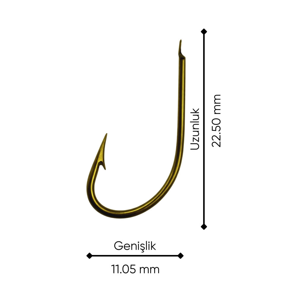 Olta İğnesi - Whale - 1404B - Bronz - No: 2 (50'li Paket)