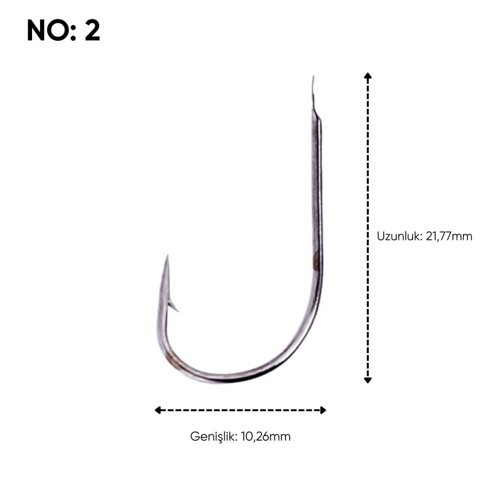 Olta İğnesi - Fishack 505 - No: 2  (1000'li Paket)