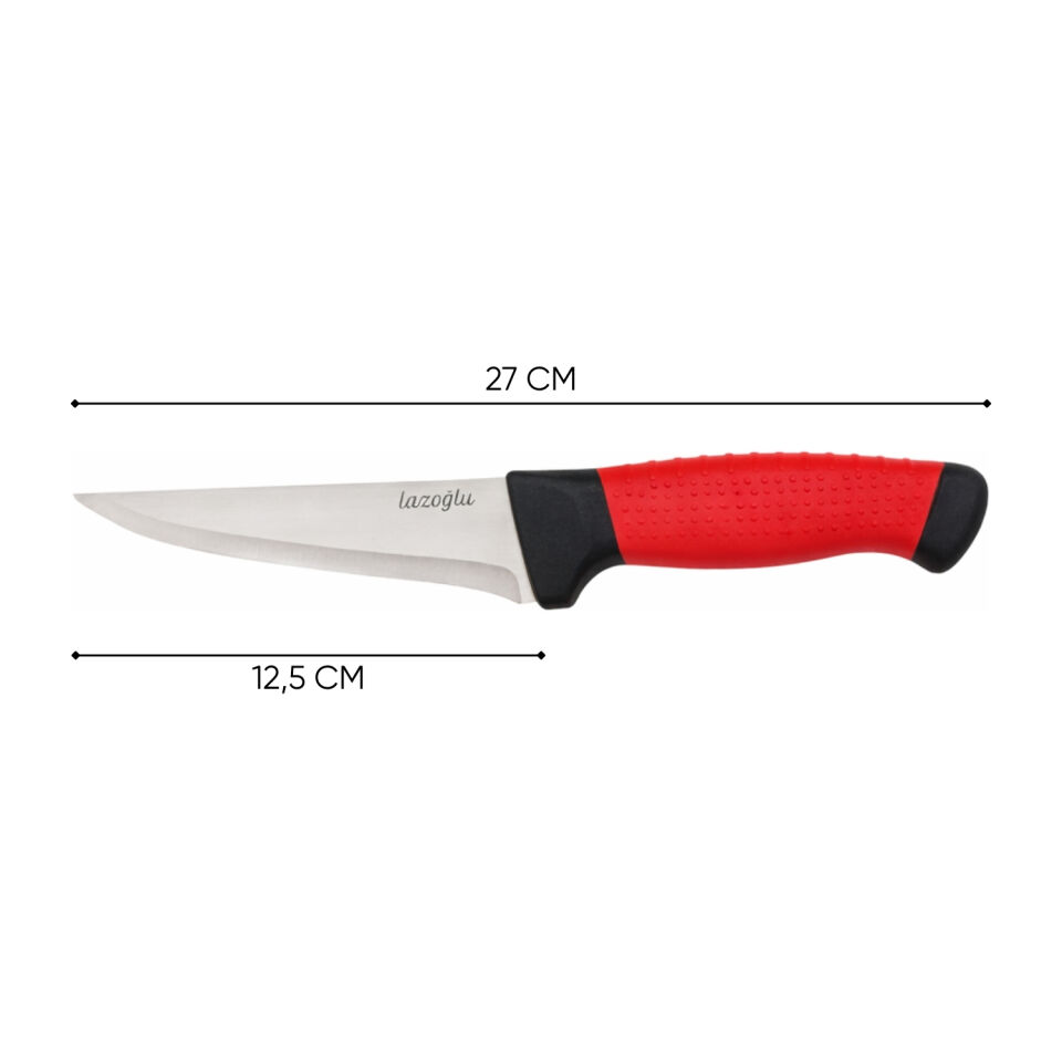 Kasap Bıçağı - Lazoğlu Redmaster - 3'lü Bıçak Seti - Kesme Doğrama - Silikon Sap
