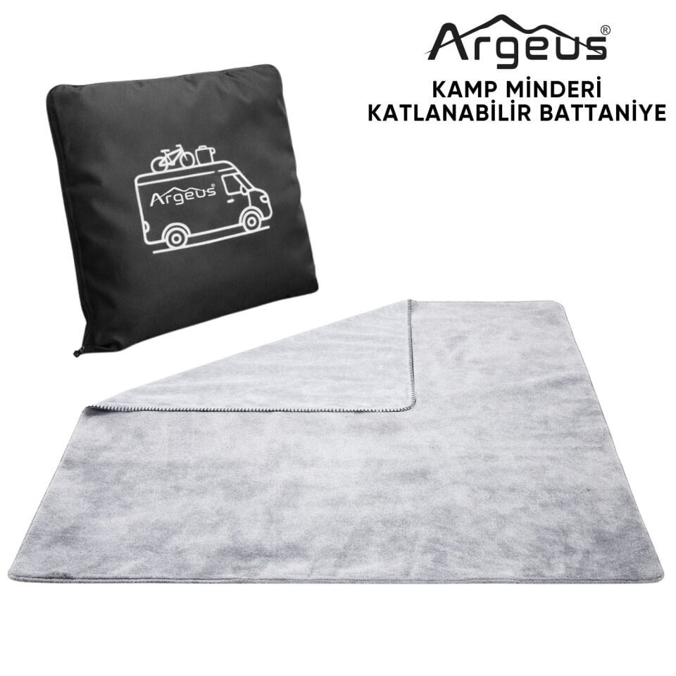 Kamp Minderi & Katlanabilir Polar Kamp Battaniyesi - Argeus - Siyah