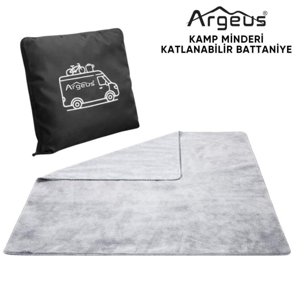 Kamp Minderi & Katlanabilir Polar Kamp Battaniyesi - Argeus - Siyah