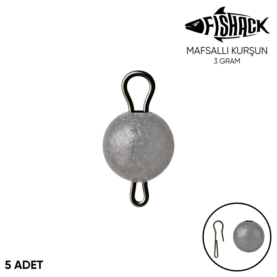 Mafsallı Kurşun - Hareketli İğne Kurşunu - Fishack - 3 Gram - 5'li Paket