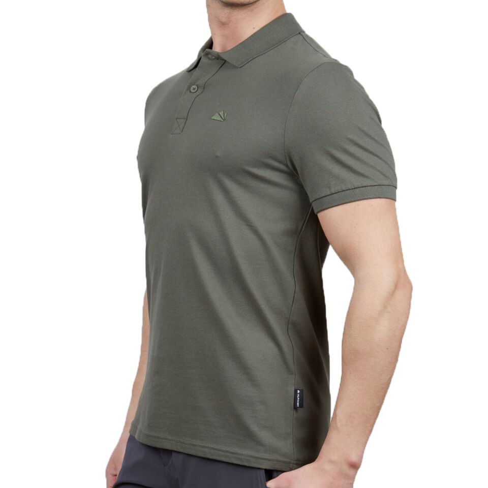 Erkek Polo Yaka Tişört - Pamuklu Spor Tişört - Stratus - Haki (600303)