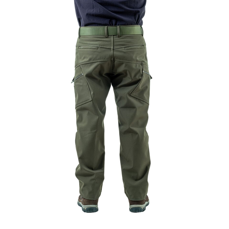 İçi Polarlı Softshell Pantolon - Su Rüzgar Geçirmez - Savage - Haki