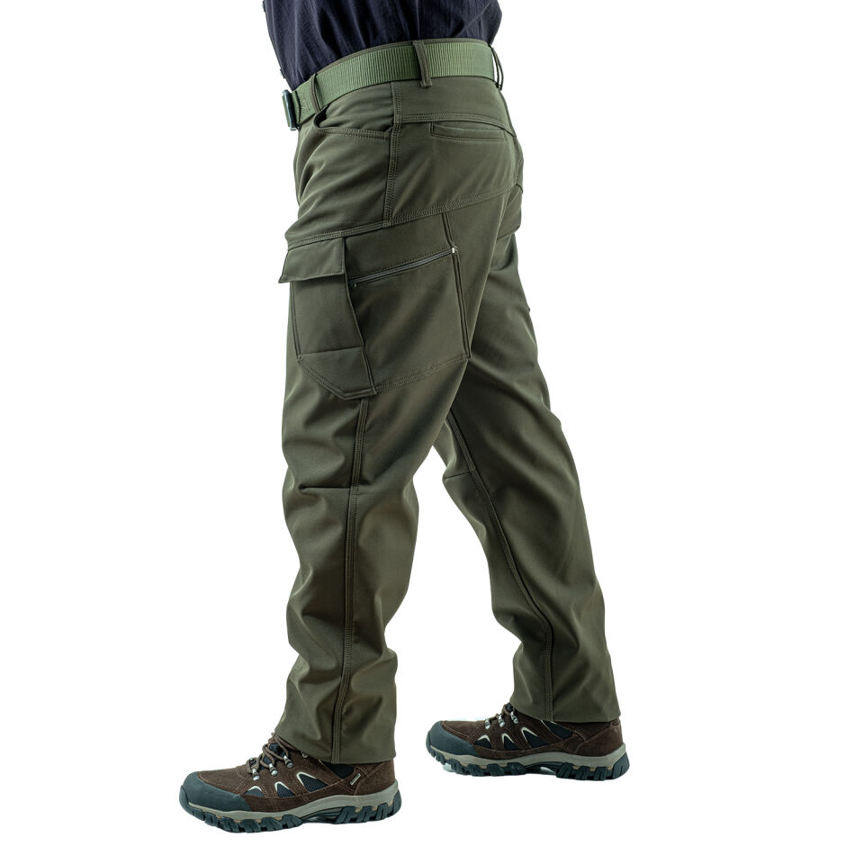İçi Polarlı Softshell Pantolon - Su Rüzgar Geçirmez - Savage - Haki