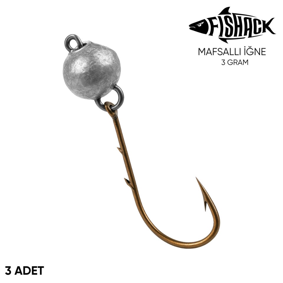 Mafsallı Jighead - Hareketli Kurşunlu İğne - Fishack - 3 Gram - 3'lü Paket