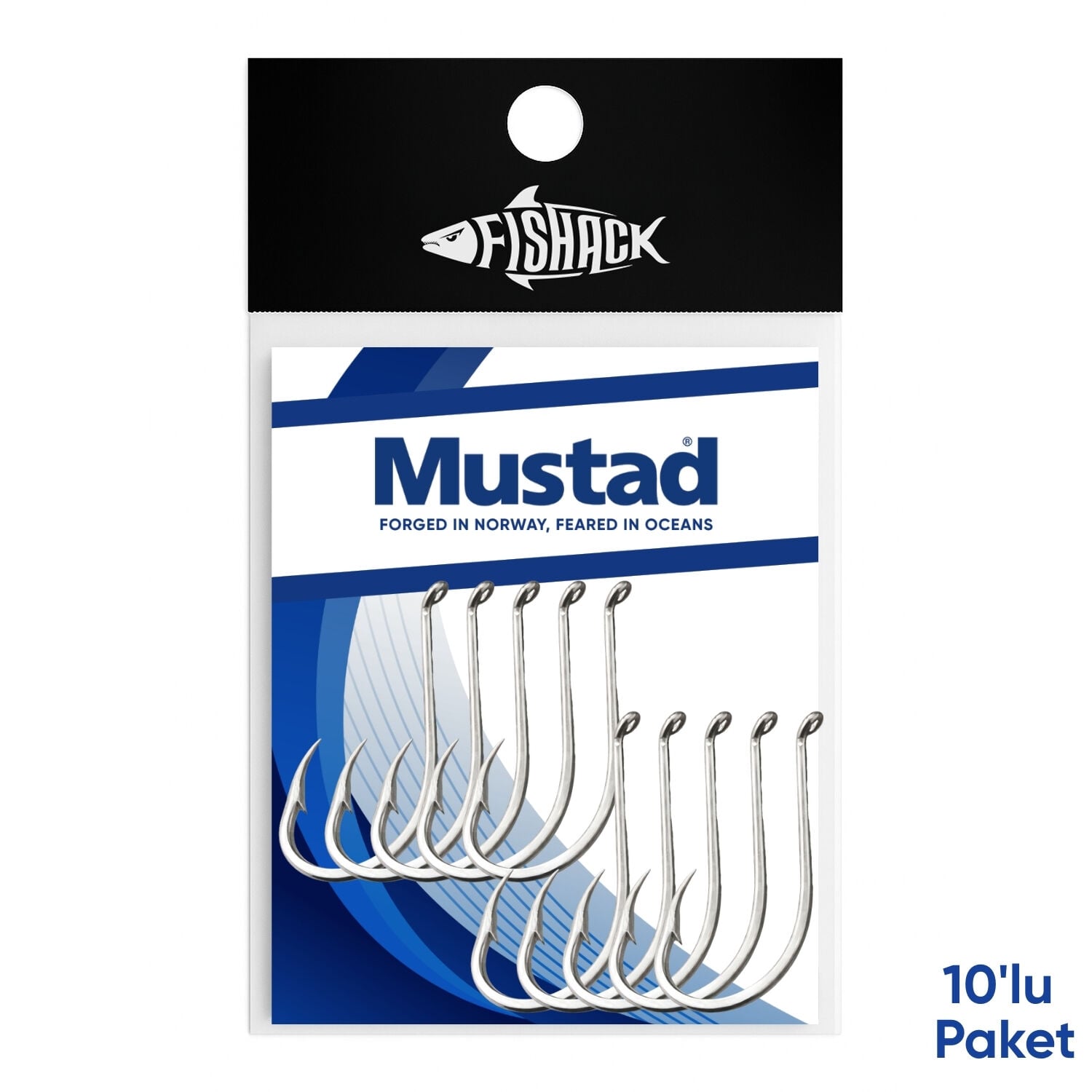 Olta İğnesi - Mustad - 92553 - Nikel - No: 5/0  (10'lu Paket)