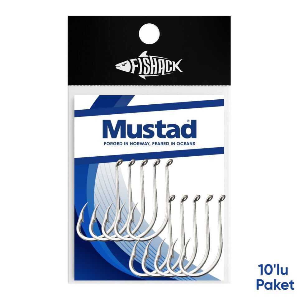Olta İğnesi - Mustad - 92553 - Nikel - No: 5/0  (10'lu Paket)