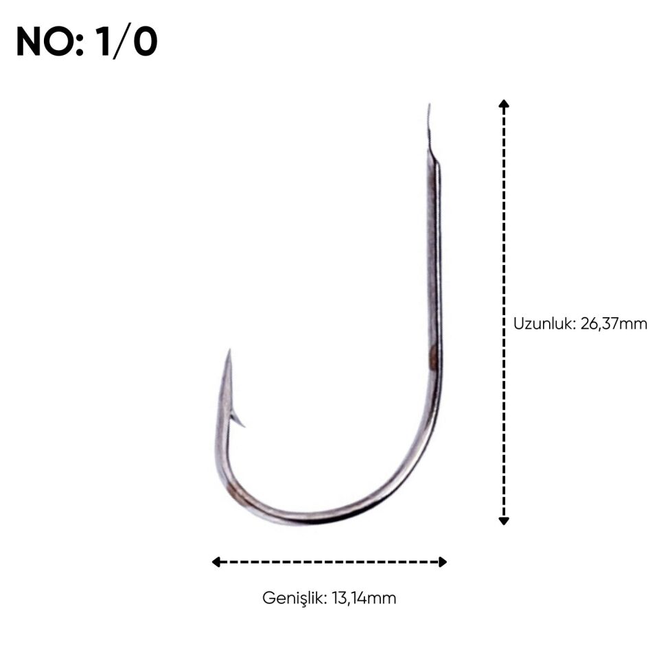 Olta İğnesi - Fishack 505 - No: 1/0  (1000'li Paket)