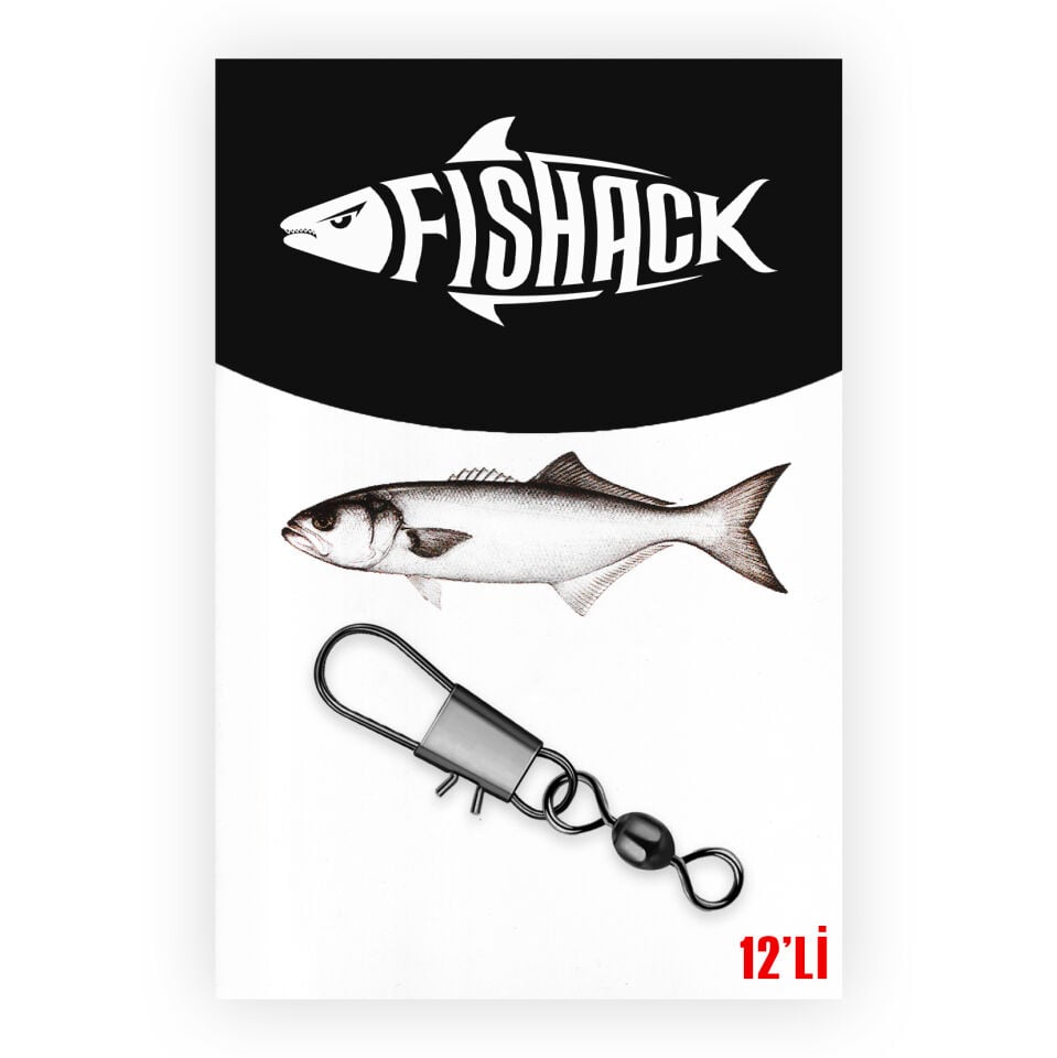 Fishack Paslanmaz Klipsli Fırdöndü Füme No: 3 12'li