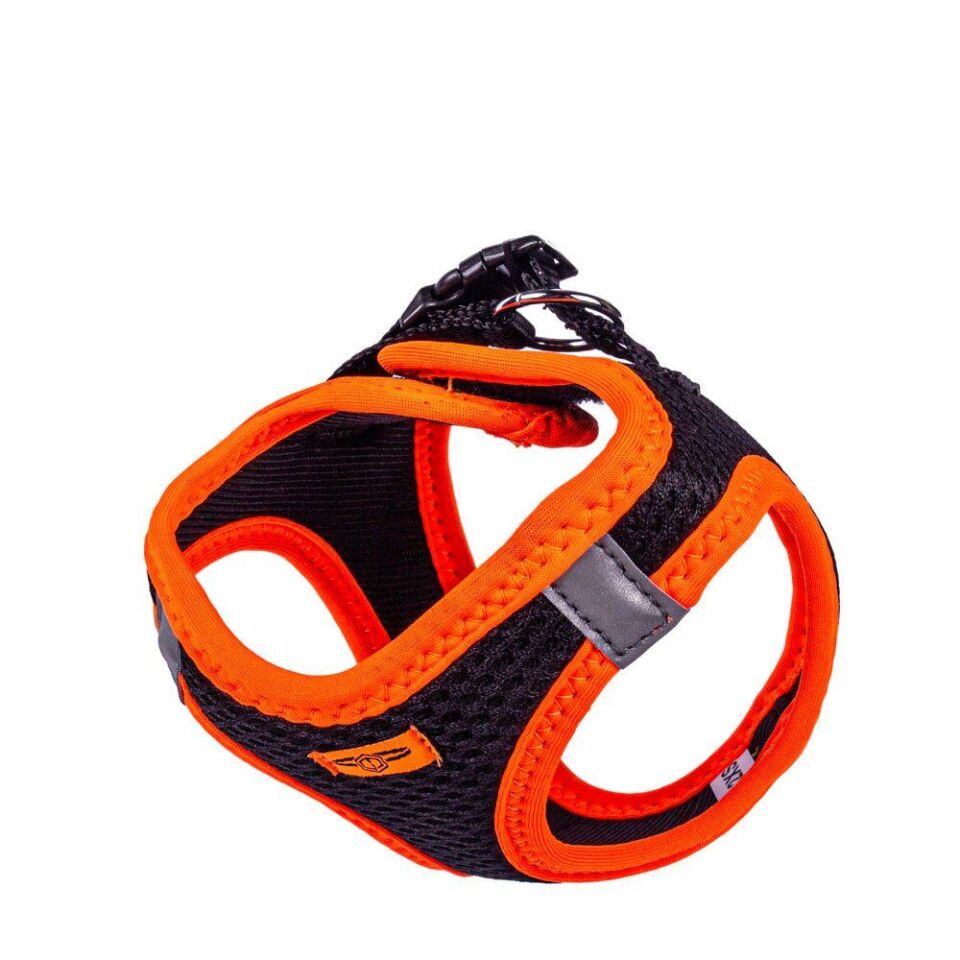 Doggie Havalı Dokuma Neon Küçük Irk Göğüs Tasması Turuncu 26-30 cm (ANG-2XS)