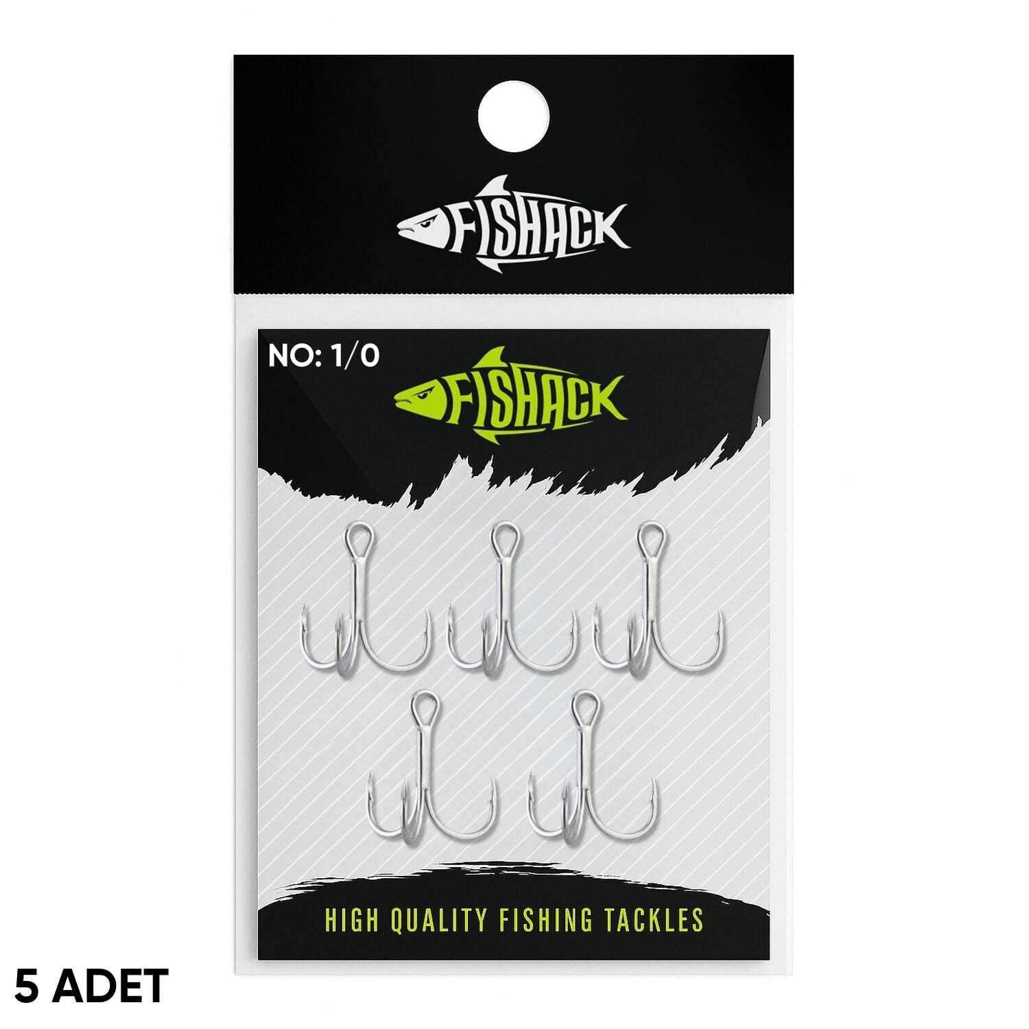 Üçlü İğne - Nikel Üçlü Kanca - Fishack 3210 - 5 Adet - No: 1/0