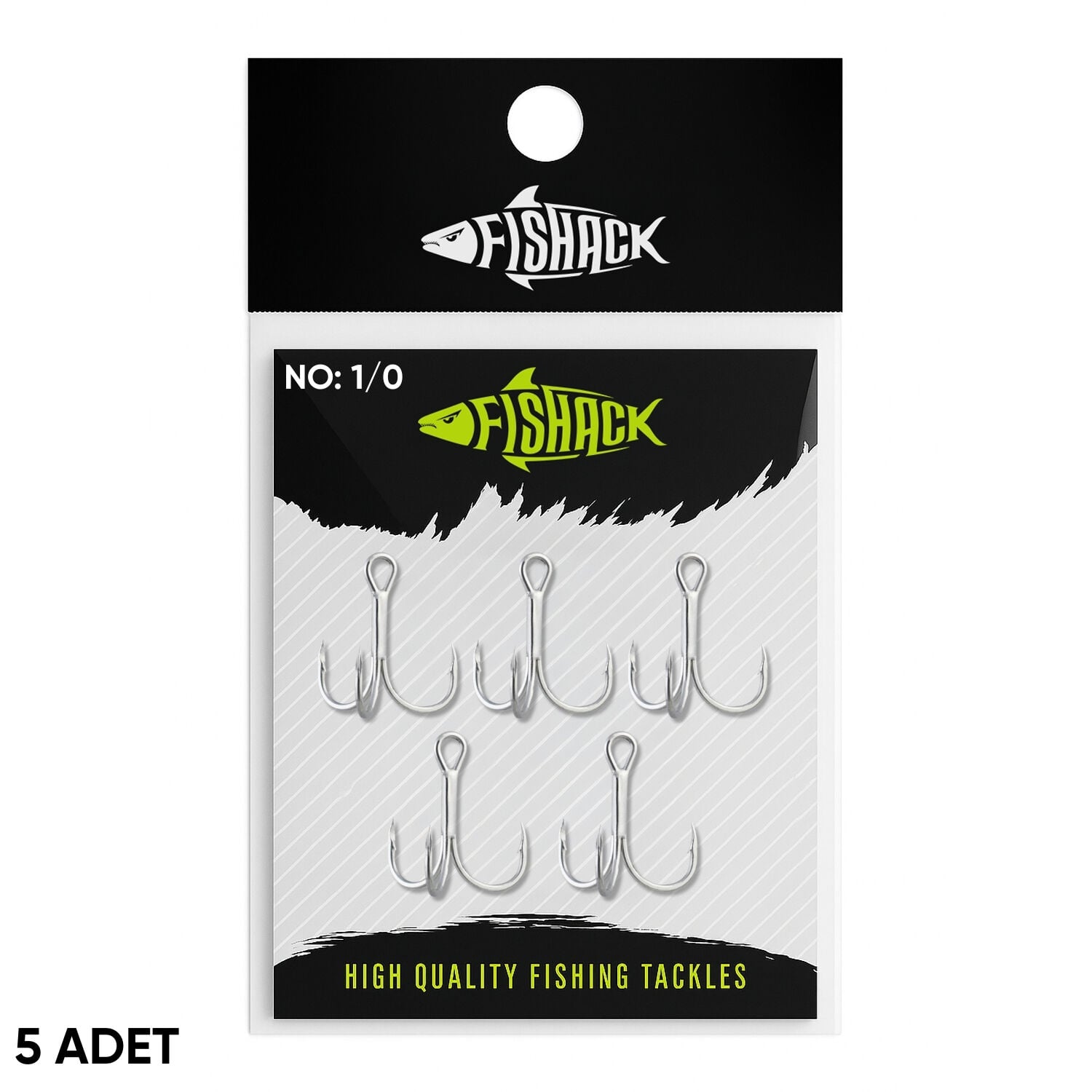 Üçlü İğne - Nikel Üçlü Kanca - Fishack 3210 - 5 Adet - No: 1/0