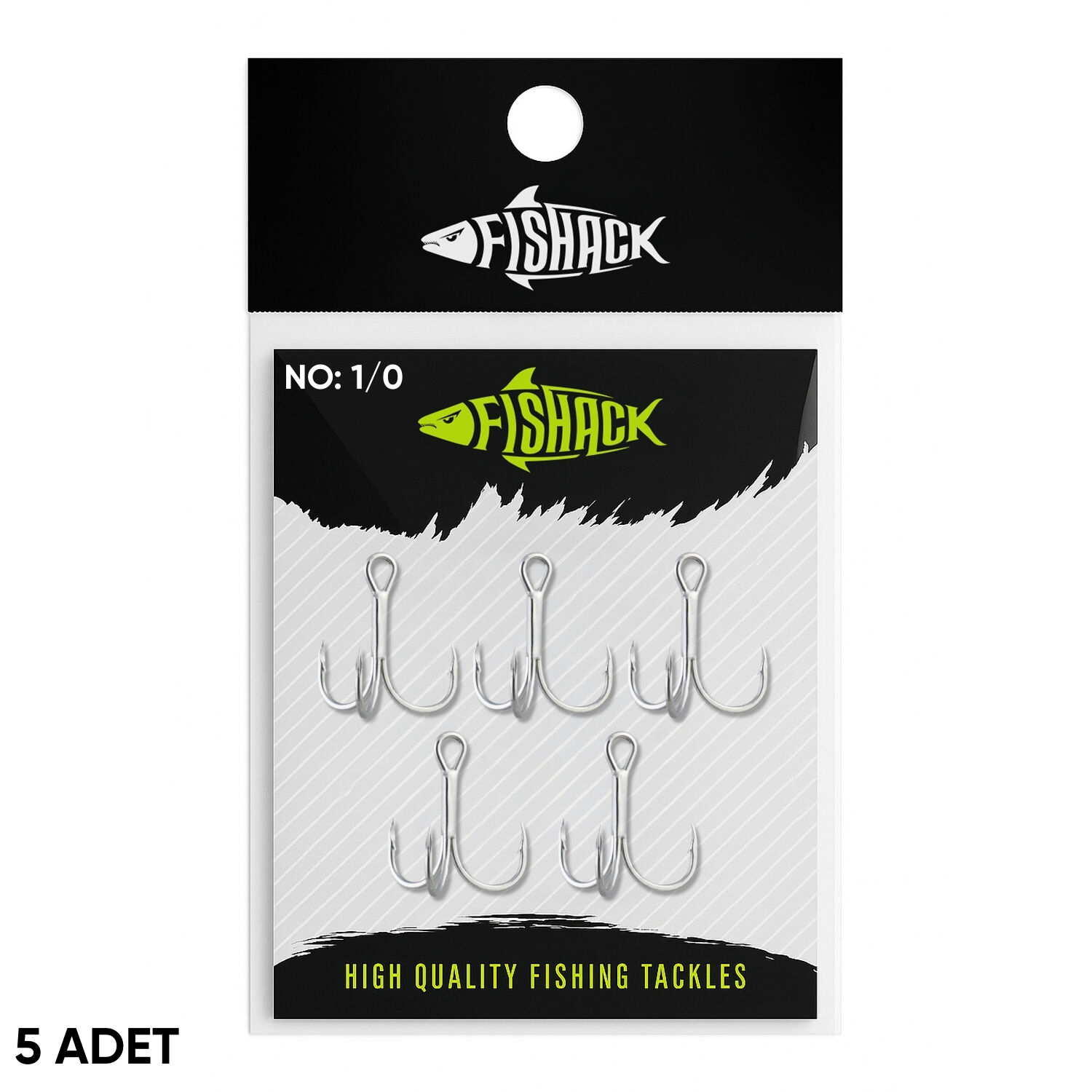 Üçlü İğne - Nikel Üçlü Kanca - Fishack 3210 - 5 Adet - No: 1/0