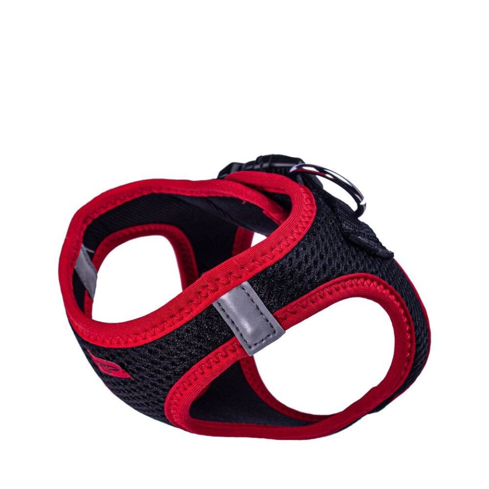 Doggie Havalı Dokuma Neon Küçük Irk Göğüs Tasması Kırmızı 22-26 cm (ANG-3XS)