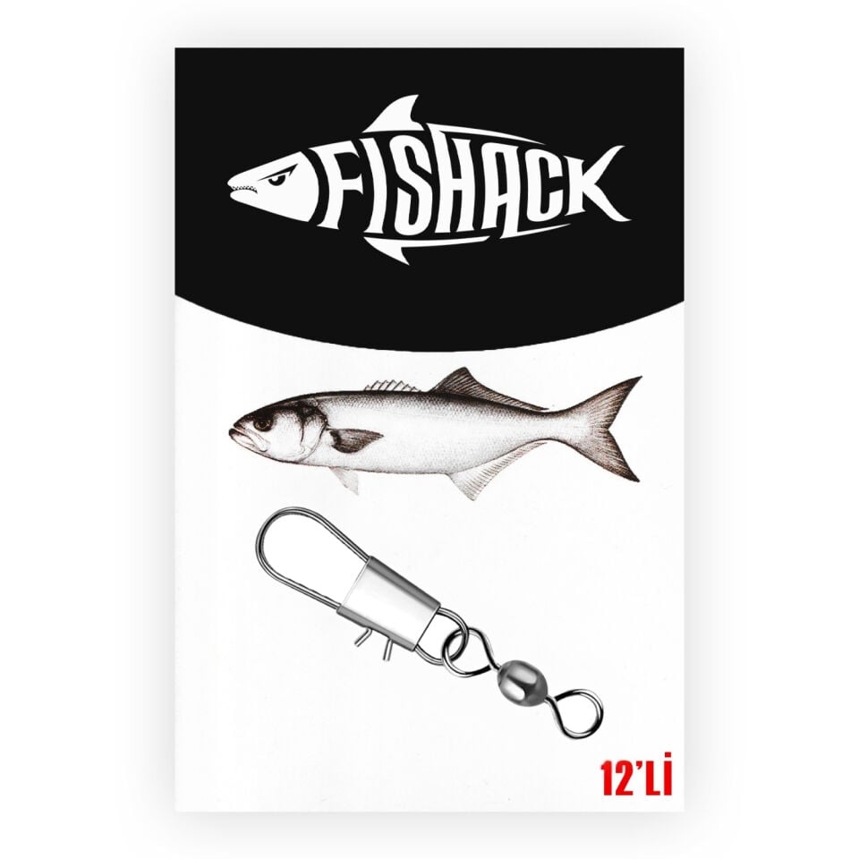 Fishack Paslanmaz Klipsli Fırdöndü Gümüş No: 5 12'li