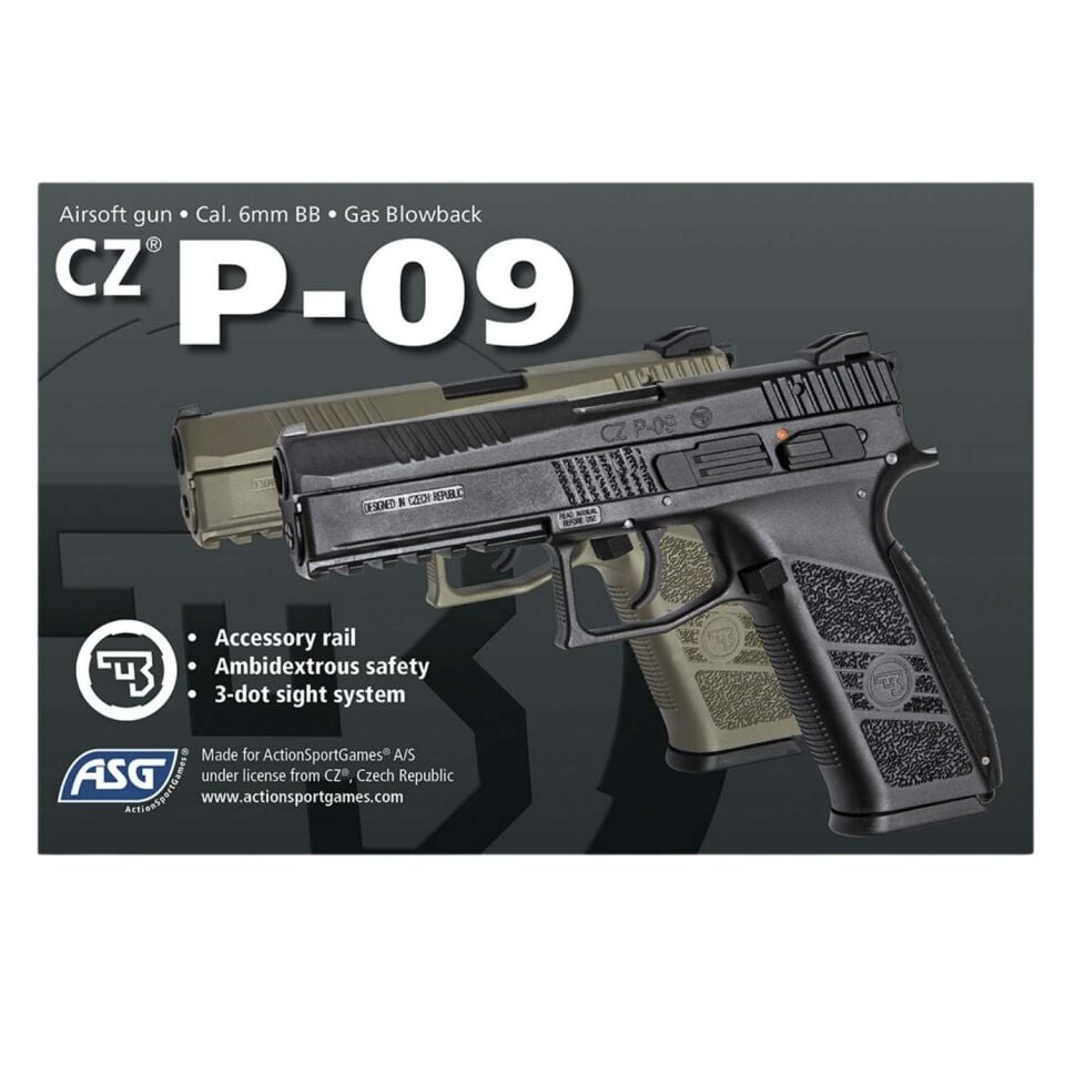 ASG CZ P09 Blowback Airsoft Havalı Tabanca 6 mm Siyah