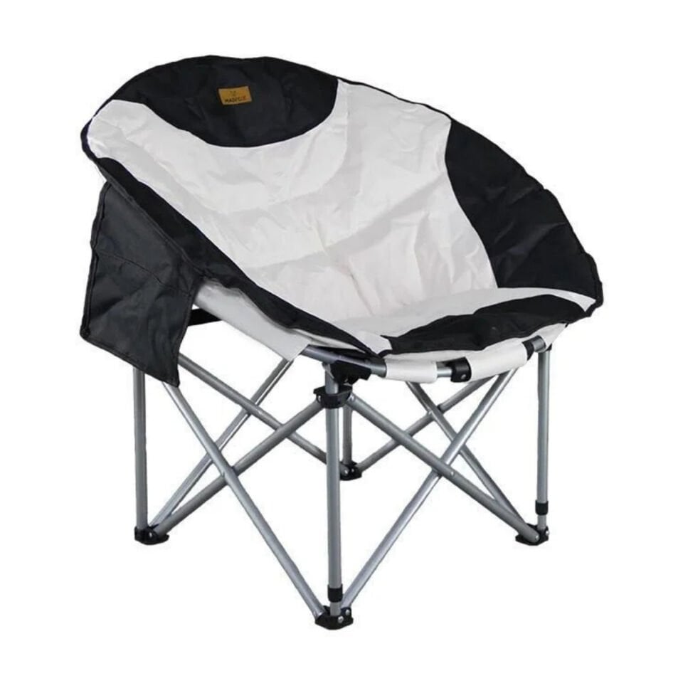 Katlanır Kamp Piknik Sandalyesi - Madfox Moonchair Deluxe - Siyah/Gri - 547212