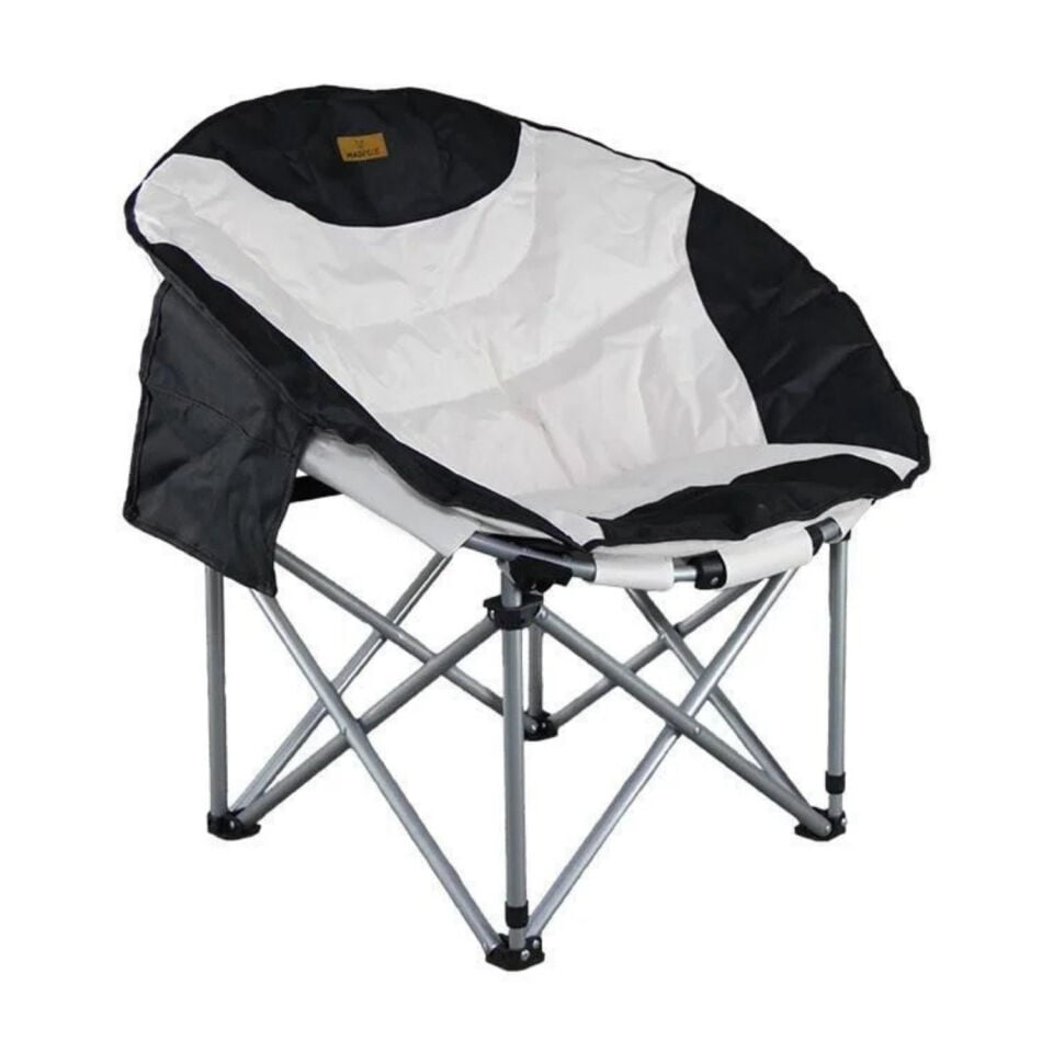 Katlanır Kamp Piknik Sandalyesi - Madfox Moonchair Deluxe - Siyah/Gri - 547212