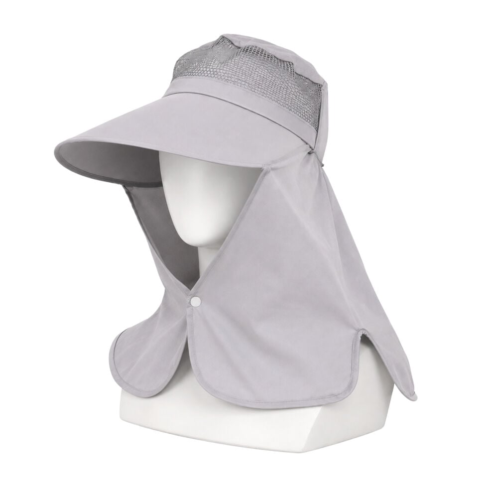 Ense Korumalı Outdoor Şapka - Fileli - Gri - Savex