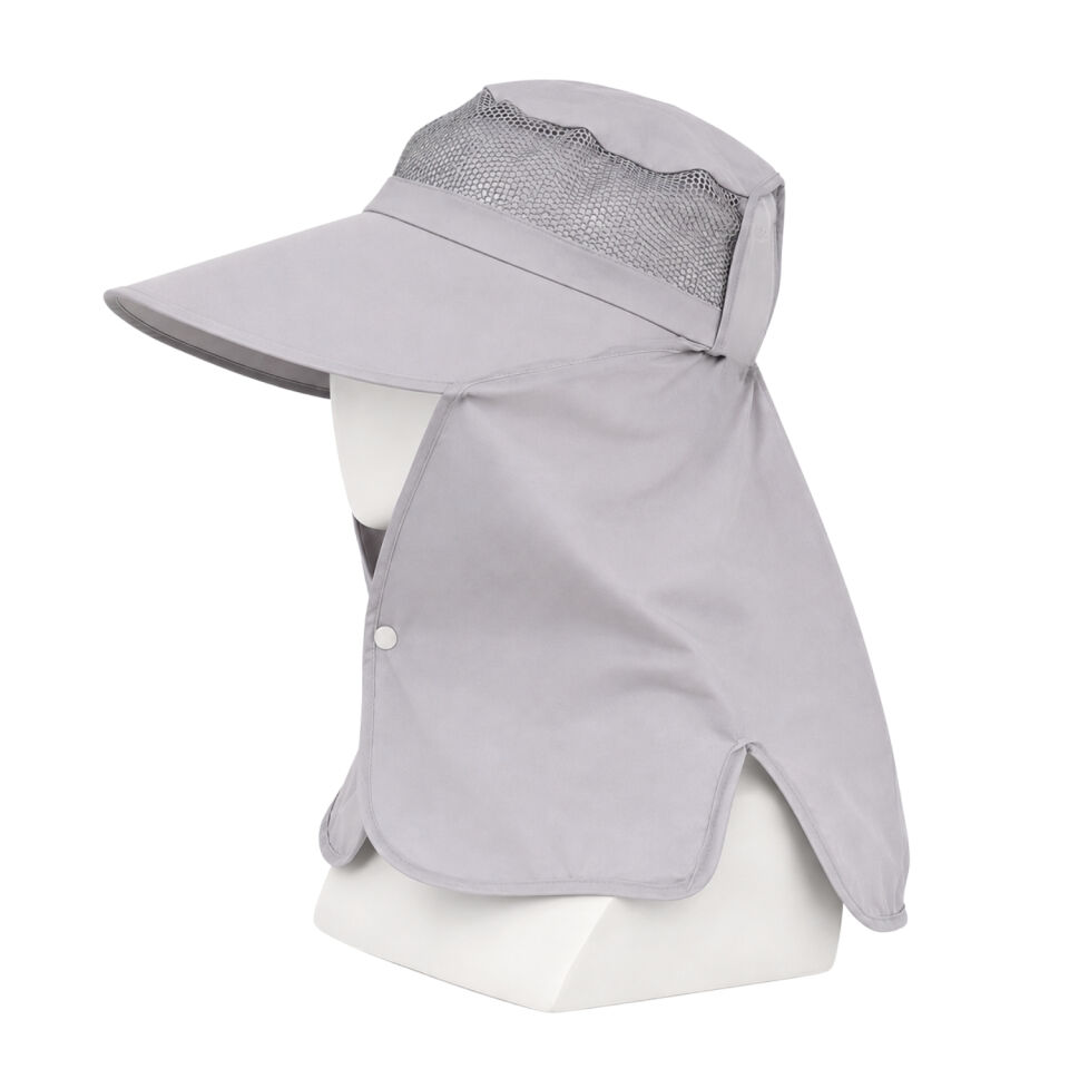 Ense Korumalı Outdoor Şapka - Fileli - Gri - Savex